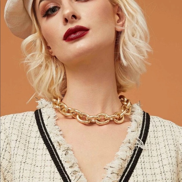 ¥18k Chain Gold Chunk Neckalce - Picture 2 of 3